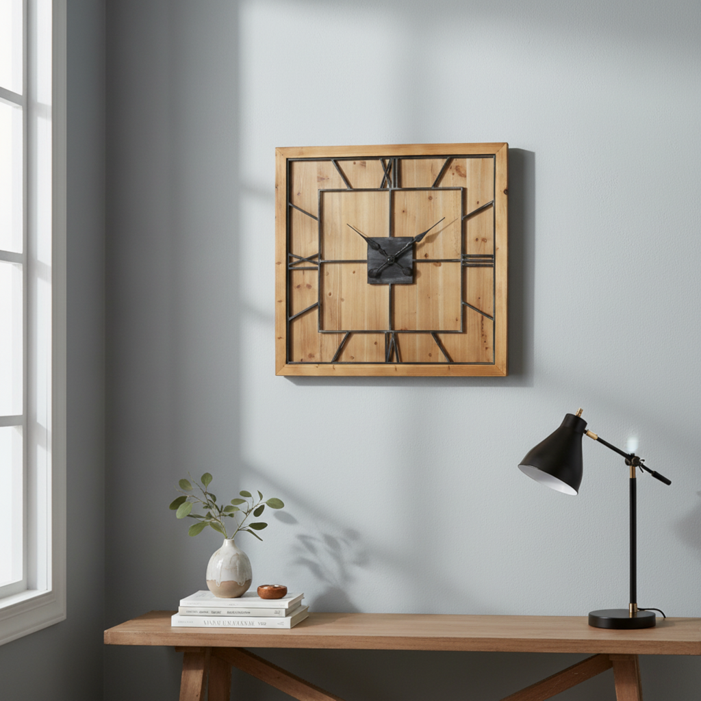 The Williston | Oversized Wooden Statement Clock