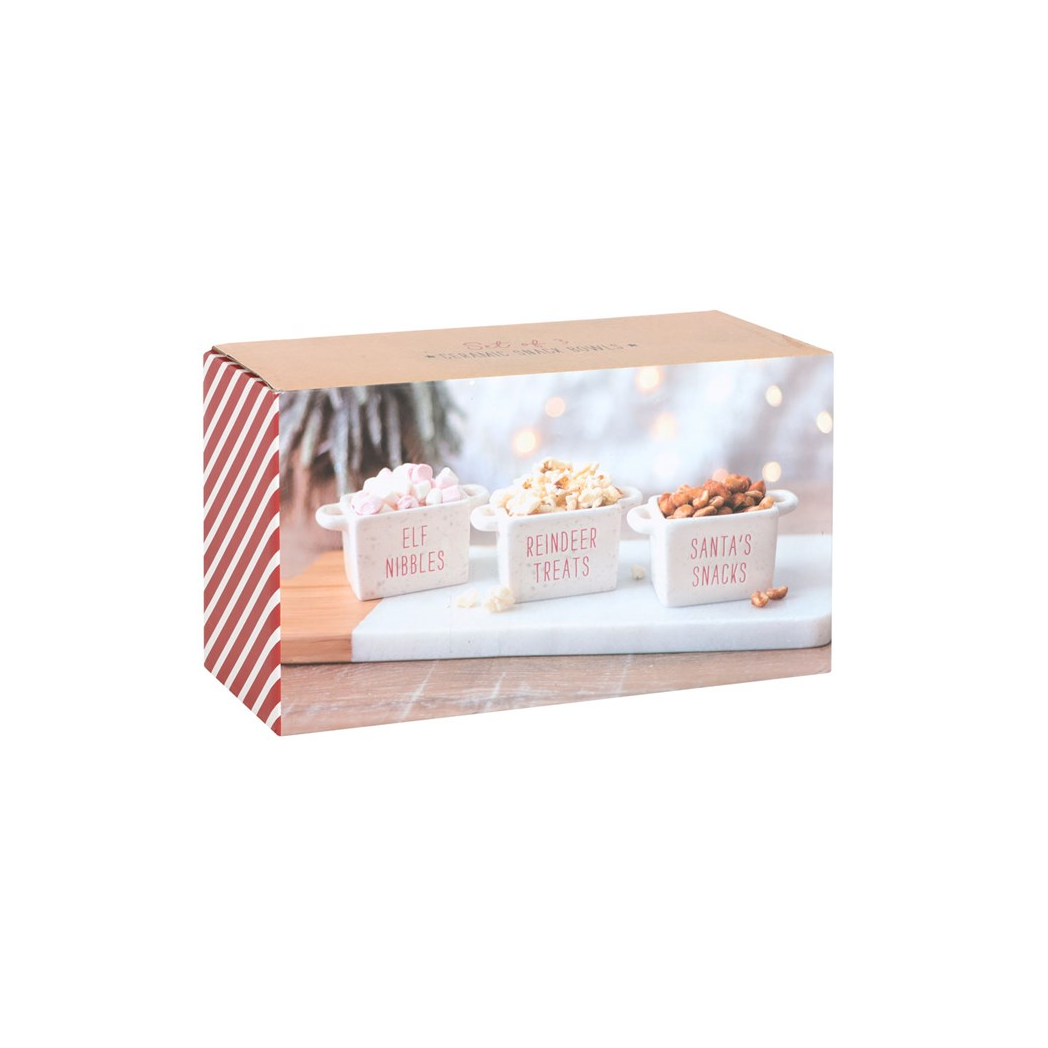 Christmas Eve Ceramic Treat Bowls - Set of 3