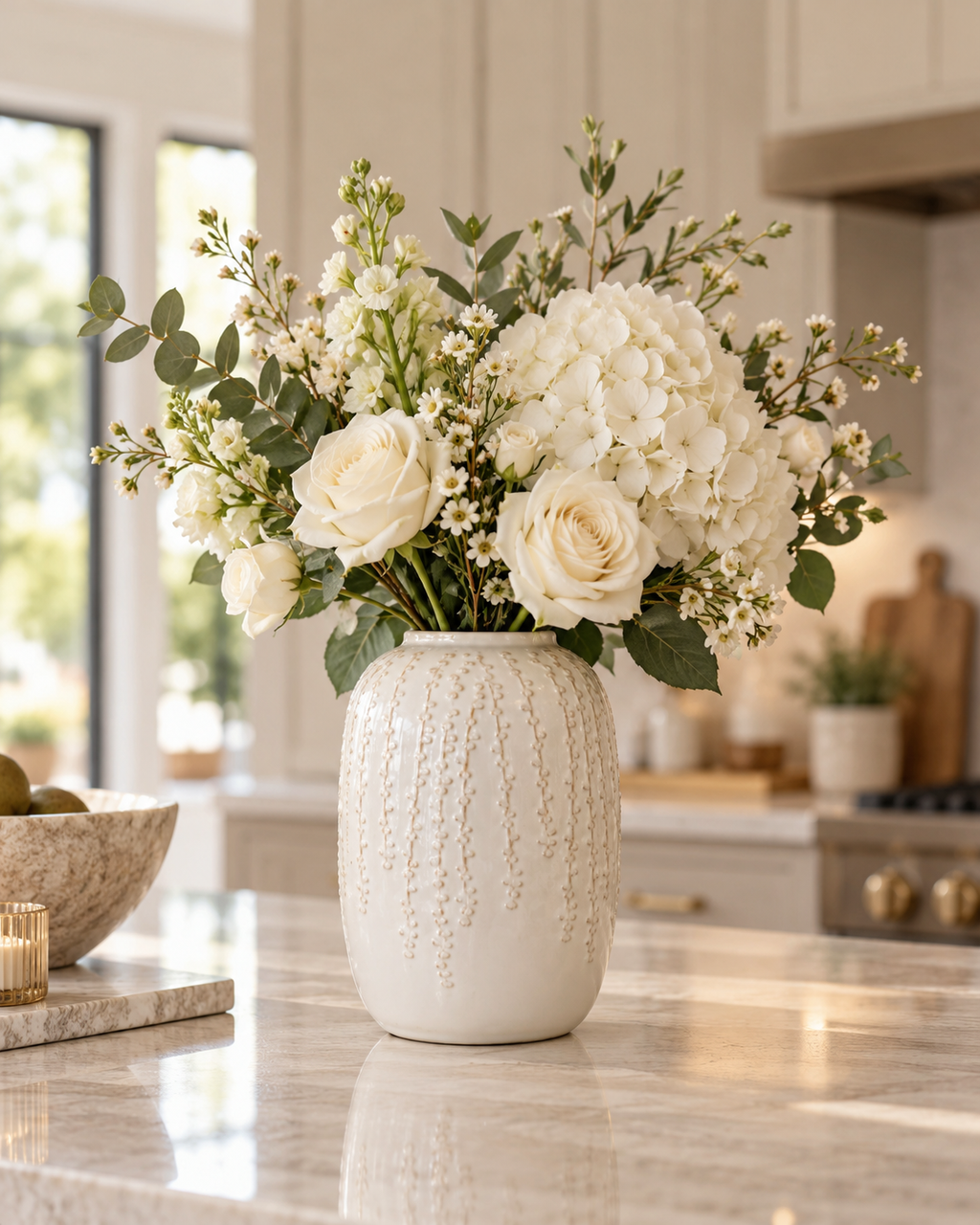 Aurelia | Textured Cream Ceramic Vase