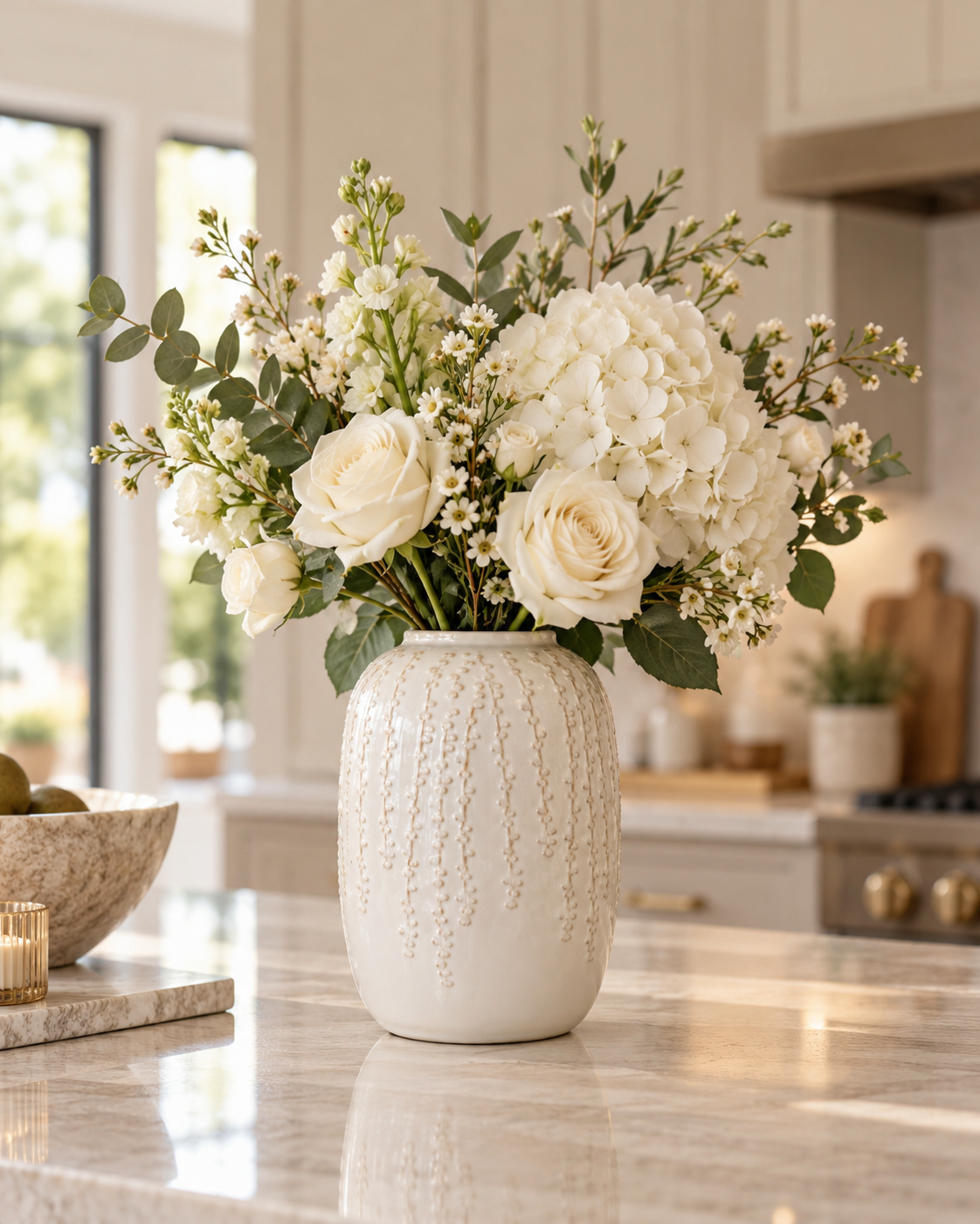 Aurelia | Textured Cream Ceramic Vase