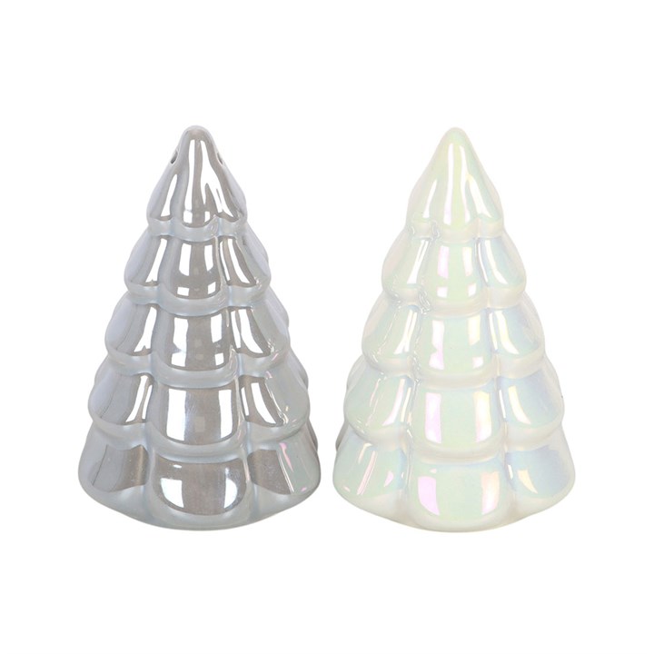 Iridescent Christmas Tree Salt and Pepper Shakers | Set of 2