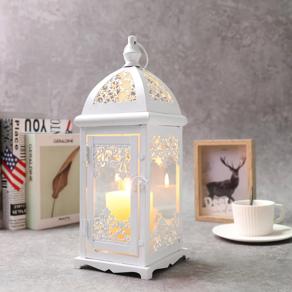 Ornate White Candle Lantern