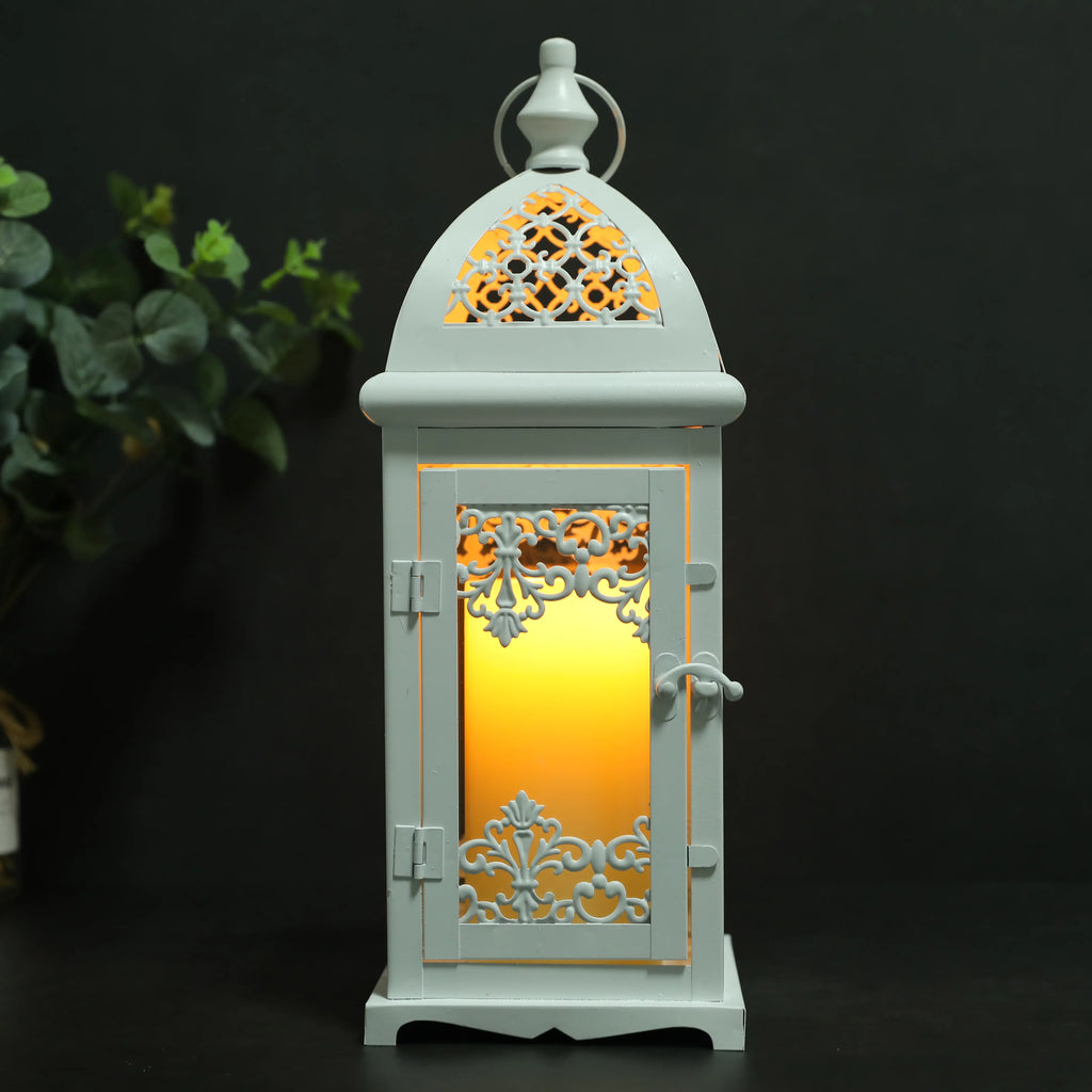 Ornate White Candle Lantern