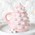 Blush Pink Christmas Tree Mug with Lid