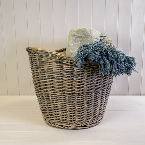 The Willow | Hand Woven Log Basket with Hessian Liner