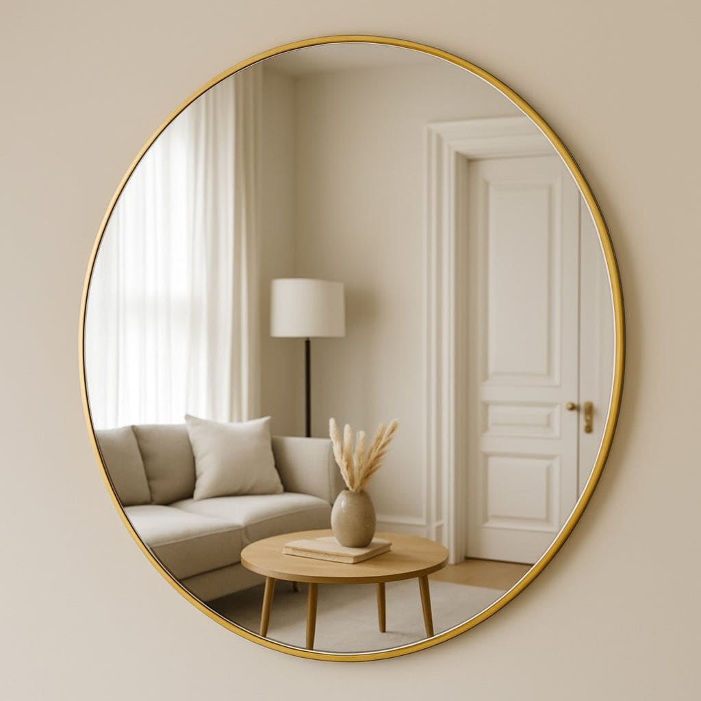The Rei | Oversized Gold Round Mirror - 150cm