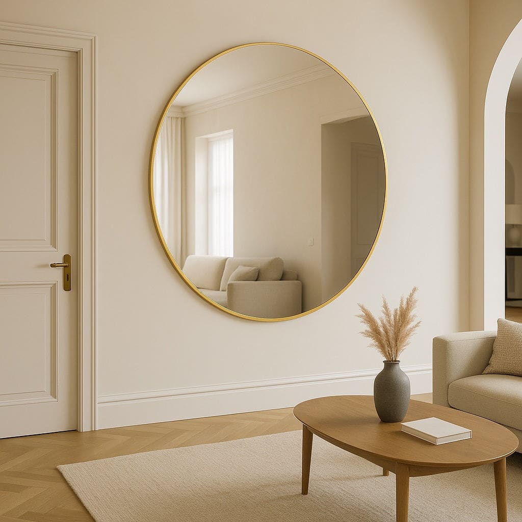 The Rei | Oversized Gold Round Mirror - 150cm