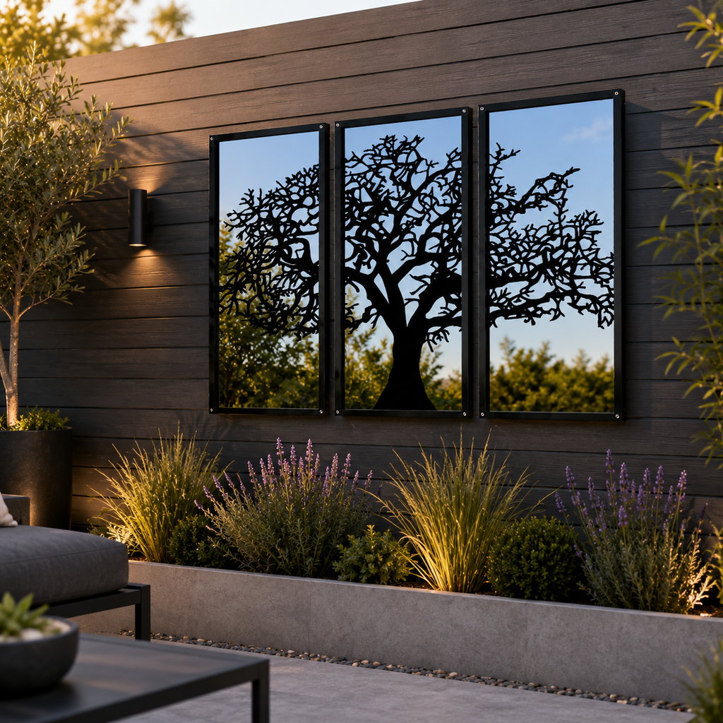 The Willow | Three-Panel Garden Wall Art
