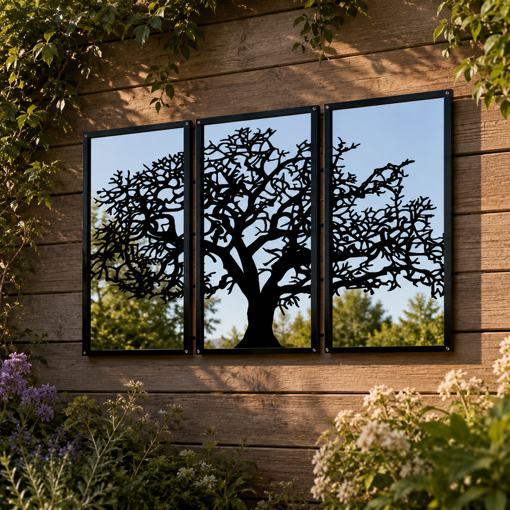The Willow | Three-Panel Garden Wall Art