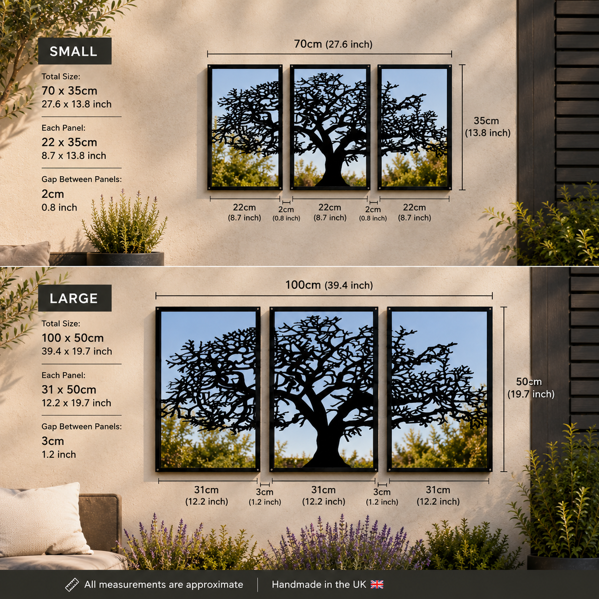 The Willow | Three-Panel Garden Wall Art